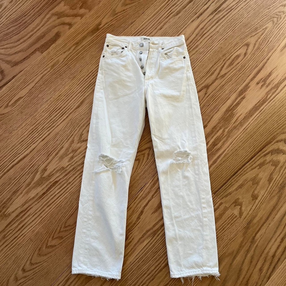agolde white 90's jeans